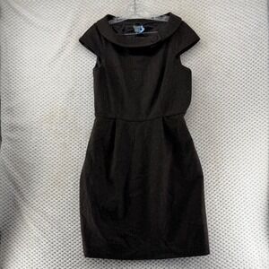 Ann Taylor Brown Herringbone Career Dress Wool Business Casual‎ Work Office 10